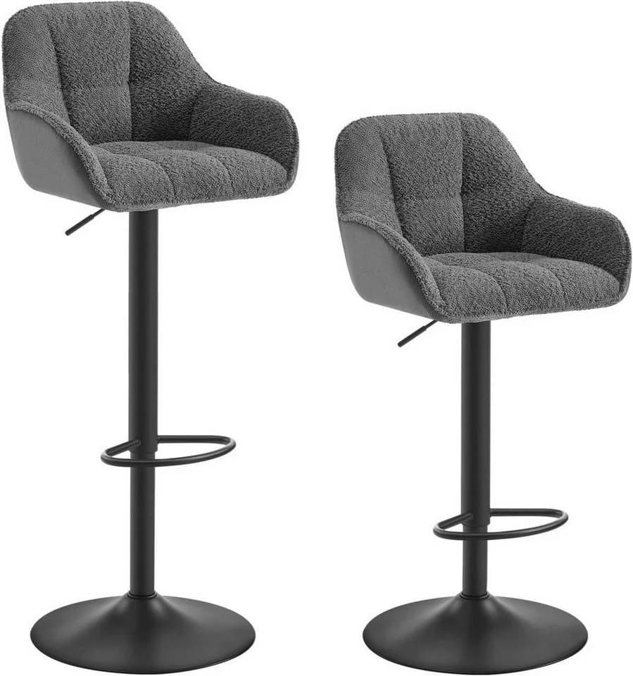 Woltu Barhocker 2er Set höhenverstellbar Grau/Schwarz - Bild 2