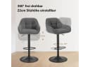 Woltu Barhocker 2er Set höhenverstellbar Grau/Schwarz Bild 4
