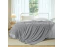 Woltu Wohndecke Flanell Kuscheldecke Grau Gestreift Bild 1