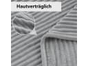 Woltu Wohndecke Flanell Kuscheldecke Grau Gestreift Bild 5