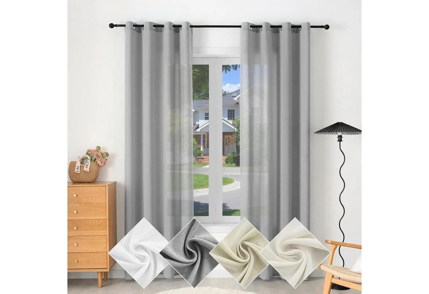 Woltu Gardine Halbtransparent Leinenoptik - Bild 2