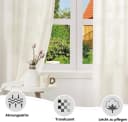 Woltu Gardine 2er Set Leinenoptik Creme Polyester Ösen Bild 3