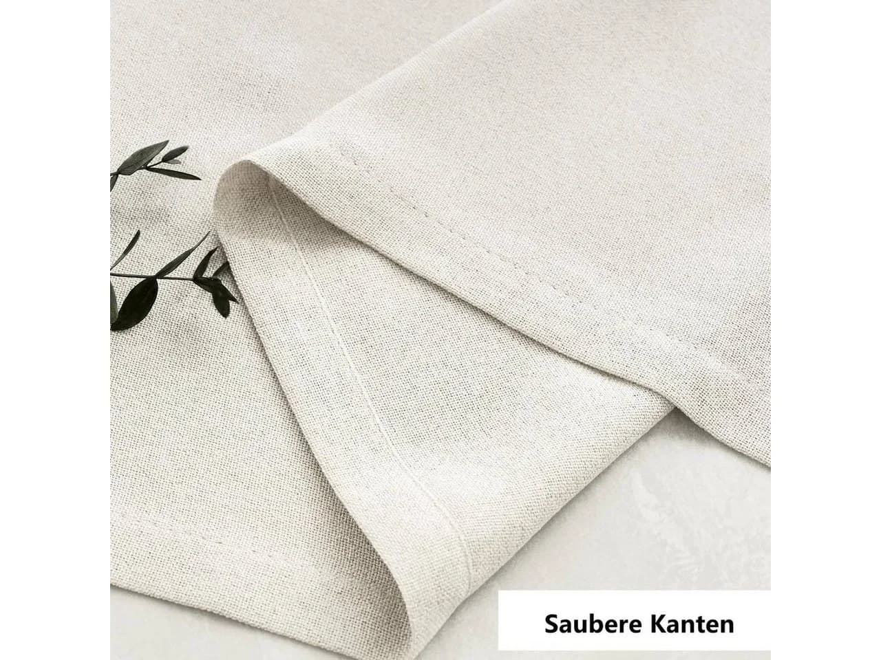 Woltu Gardine 2er Set Leinenoptik Creme Polyester Ösen - Bild 4