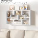 Woltu Wandregal 8 Fächer Weiß Modernes Hängeregal Bild 5