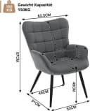 Woltu Relaxsessel Ohrensessel mit Cordbezug Grau Bild 3