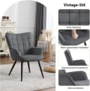 Woltu Relaxsessel Ohrensessel mit Cordbezug Grau Bild 5