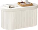 Woltu Sitzhocker mit Stauraum Beige/Grau faltbar Bild 2