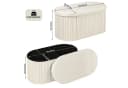 Woltu Sitzhocker mit Stauraum Beige/Grau faltbar Bild 3