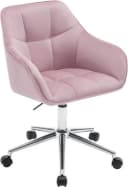 Woltu Bürostuhl Rosa Samt höhenverstellbar Bild 2