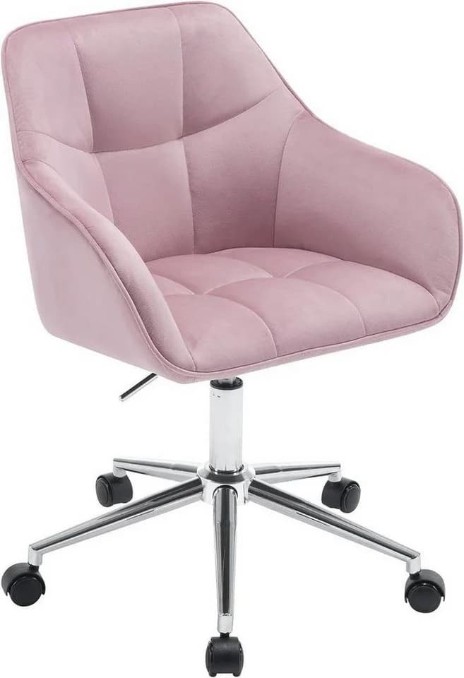 Woltu Bürostuhl Rosa Samt höhenverstellbar - Bild 2