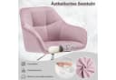 Woltu Bürostuhl Rosa Samt höhenverstellbar Bild 5