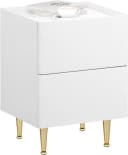 Woltu Nachttisch mit 2 Schubladen Modern Weiß Gold Bild 4