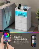 WOLTU Nachttisch LED-Licht 2 Steckdosen 2 USB Bild 5