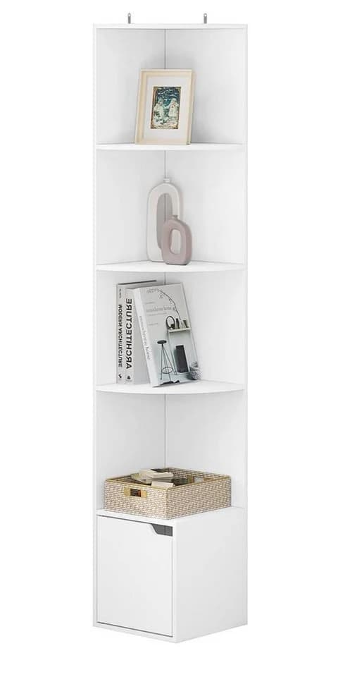 Woltu Eckregal Bücherregal Weiß 5 Ebenen - Bild 2