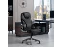 Woltu Bürostuhl Chefsessel mit Kopfstütze, Kunstleder Schwarz/Braun Bild 1