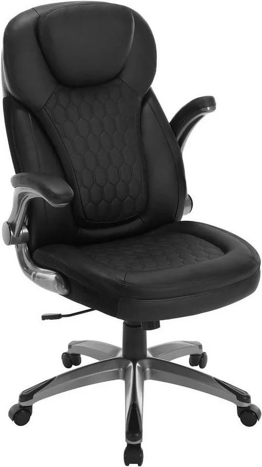 Woltu Bürostuhl Chefsessel mit Kopfstütze, Kunstleder Schwarz/Braun - Bild 2