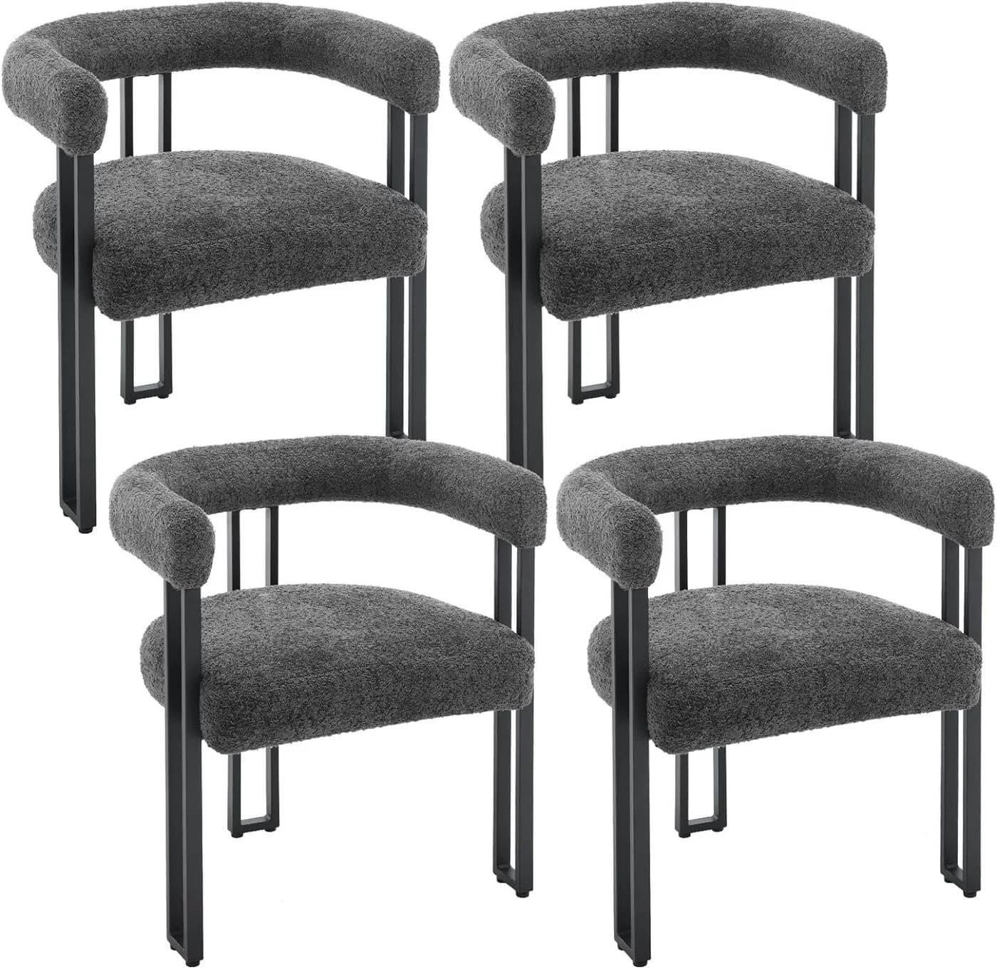 Woltu Esszimmerstuhl Grau Chenille Metallbeine Modern - Bild 2