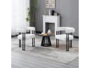 Woltu Esszimmerstuhl Modern Chenille Grau/Creme mit Metallbeinen Bild 1