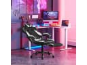 Woltu Gaming-Stuhl Schwarz/Weiß mit Fußstütze und ergonomischem Design Bild 1