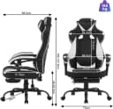 Woltu Gaming-Stuhl Schwarz/Weiß mit Fußstütze und ergonomischem Design Bild 3