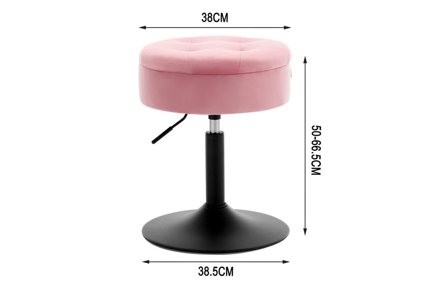 Woltu Drehhocker Rosa höhenverstellbar mit Stauraum - Bild 3