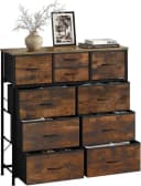 Woltu Kommode 10 Schubladen Stoff Metallrahmen Industrial Stil Bild 2