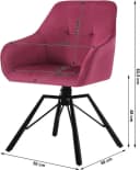 Woltu Polsterstuhl 6-tlg. Rot Samt Metall Drehbar Bild 3