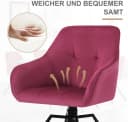 Woltu Polsterstuhl 6-tlg. Rot Samt Metall Drehbar Bild 5