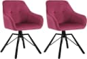 Woltu Polsterstuhl 2er Set Bordeaux Samt Metall Drehbar Bild 2
