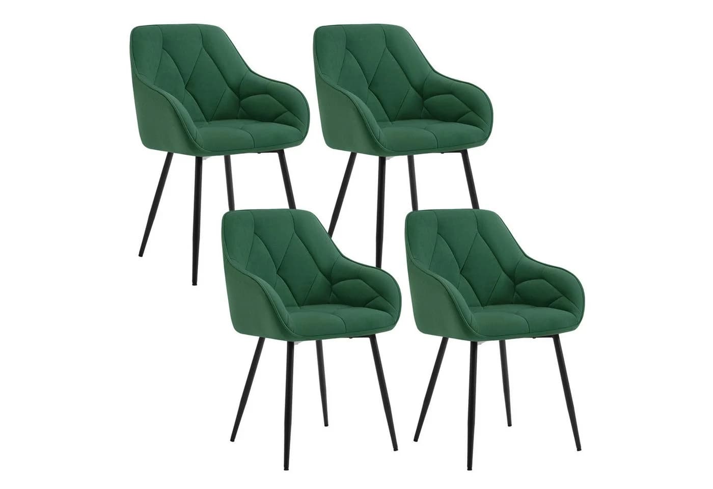 Woltu 4-Fußstuhl (Set, 4 St) Ergonomischer Esszimmerstuhl aus Samt - Bild 2