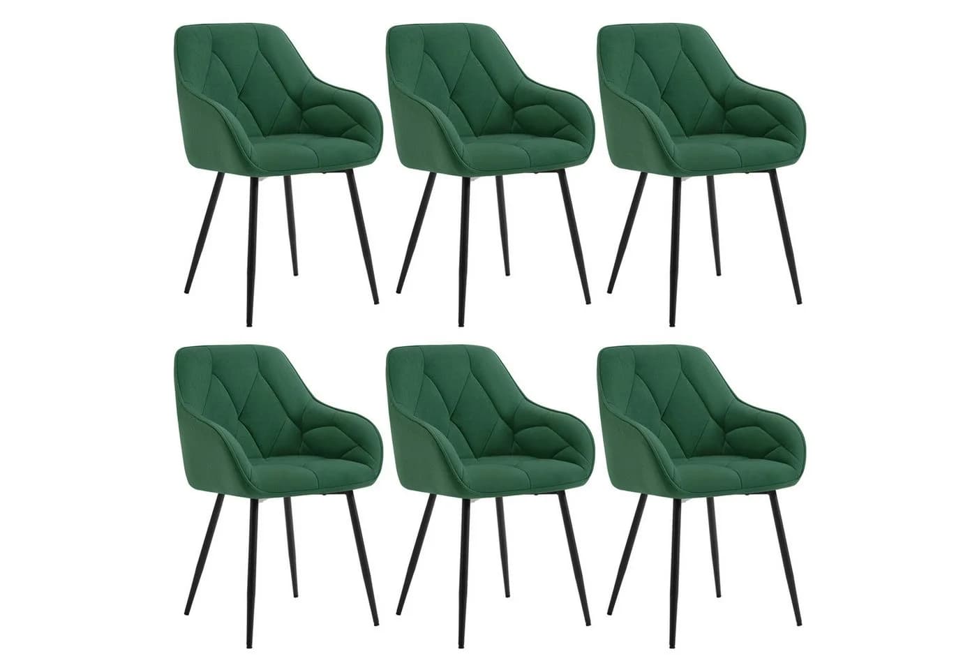 Woltu 4-Fußstuhl (Set, 6 St) Esszimmerstühle Ergonomisch Samt - Bild 2