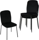 Woltu Esszimmerstuhl 4er Set Stapelstuhl Samt Schwarz Grau Bild 2