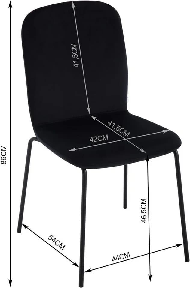 Woltu Esszimmerstuhl 4er Set Stapelstuhl Samt Schwarz Grau - Bild 3