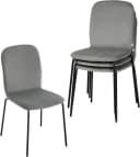 Woltu Esszimmerstuhl 4er Set Samt Grau Stapelstuhl Metallbeine Bild 2