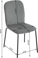 Woltu Esszimmerstuhl 4er Set Samt Grau Stapelstuhl Metallbeine Bild 3