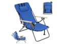 Woltu Campingstuhl Klappbar Blau Holzarmlehnen Verstellbar Bild 2