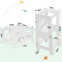 Woltu Tritthocker Montessori Lernturm 3 in 1 Kindertafel mit Rausfallschutz faltbar Bild 3