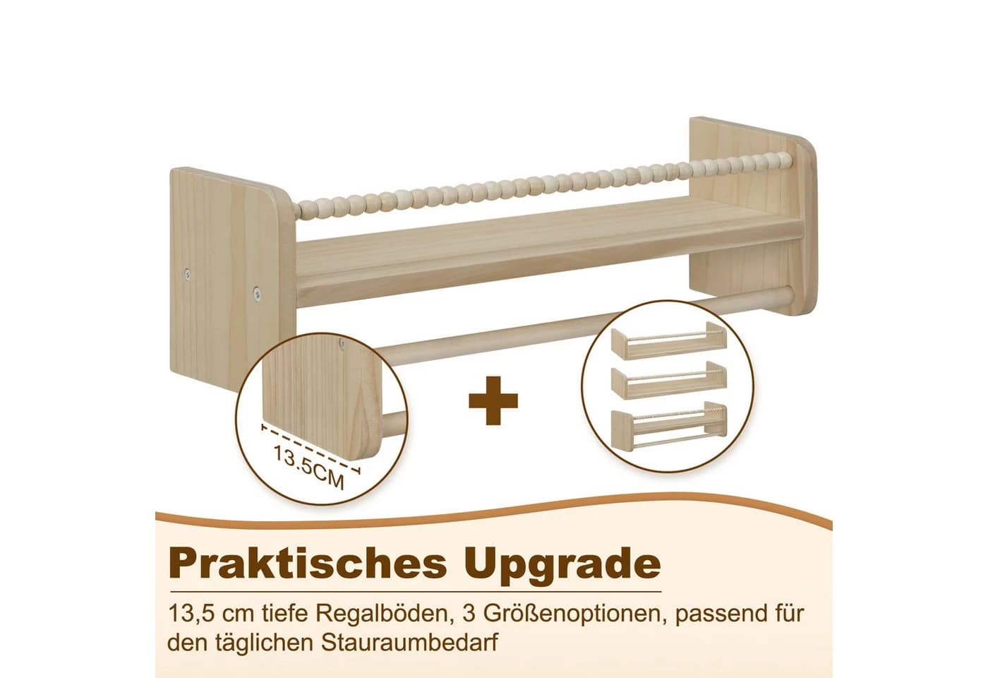 Woltu Kinderregal 3-tlg. Wandregal Montessori Massivholz - Bild 5