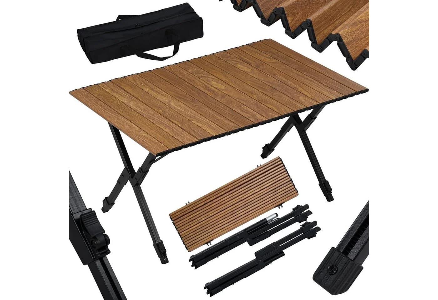 Woltu Campingtisch Alu Klapptisch Holzoptik - Bild 2