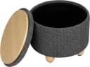 Woltu Sitzhocker mit Stauraum und Tablett Grau Leinen Bild 2