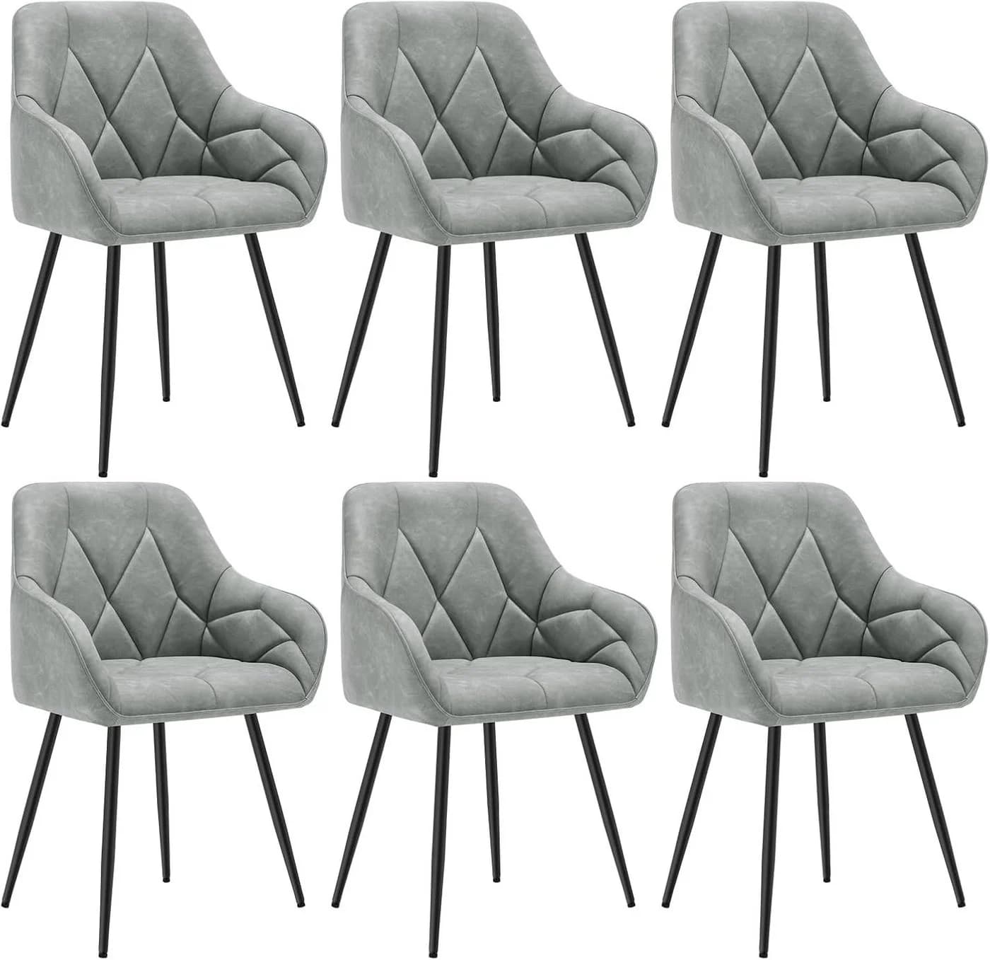 Woltu 4-Fußstuhl (Set, 6 St) Esszimmerstühle Ergonomisch Kunstleder - Bild 2