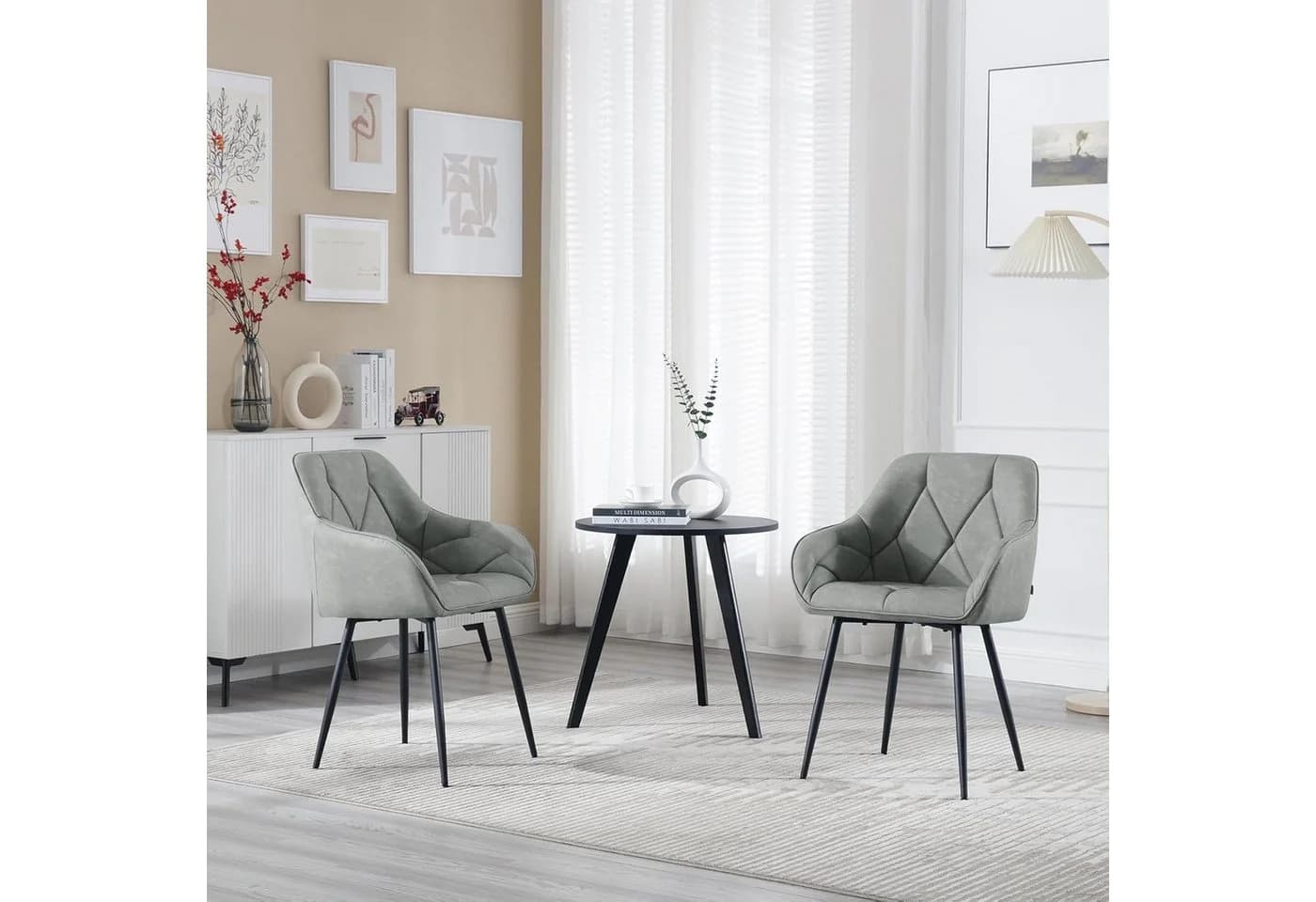Woltu 4-Fußstuhl (Set, 6 St) Esszimmerstühle Ergonomisch Kunstleder - Bild 4