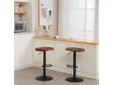 Woltu Barhocker 2er Set, drehbar, Massivholz, Braun Bild 1