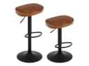 Woltu Barhocker 2er Set, drehbar, Massivholz, Braun Bild 2