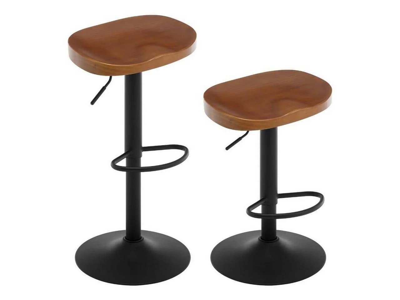 Woltu Barhocker 2er Set, drehbar, Massivholz, Braun - Bild 2