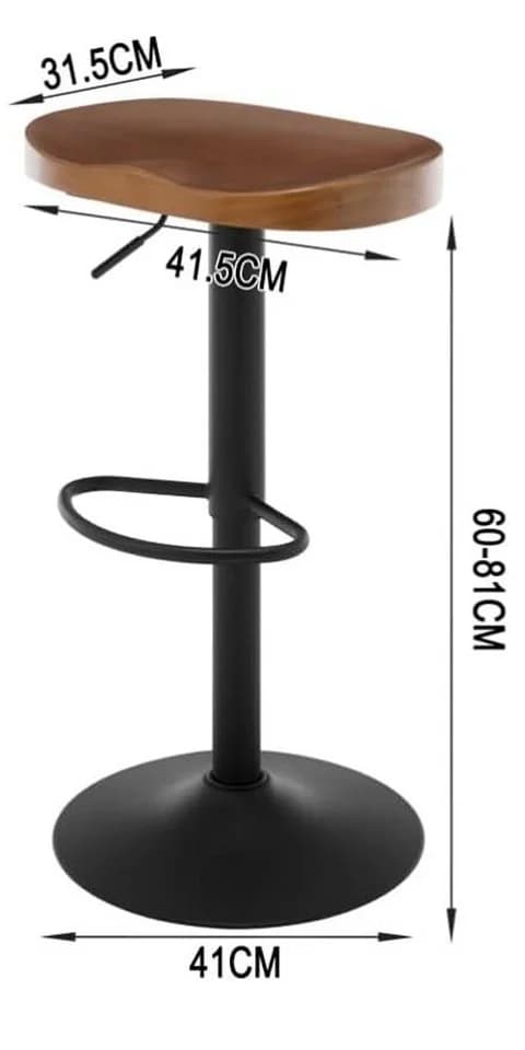 Woltu Barhocker 2er Set, drehbar, Massivholz, Braun - Bild 3