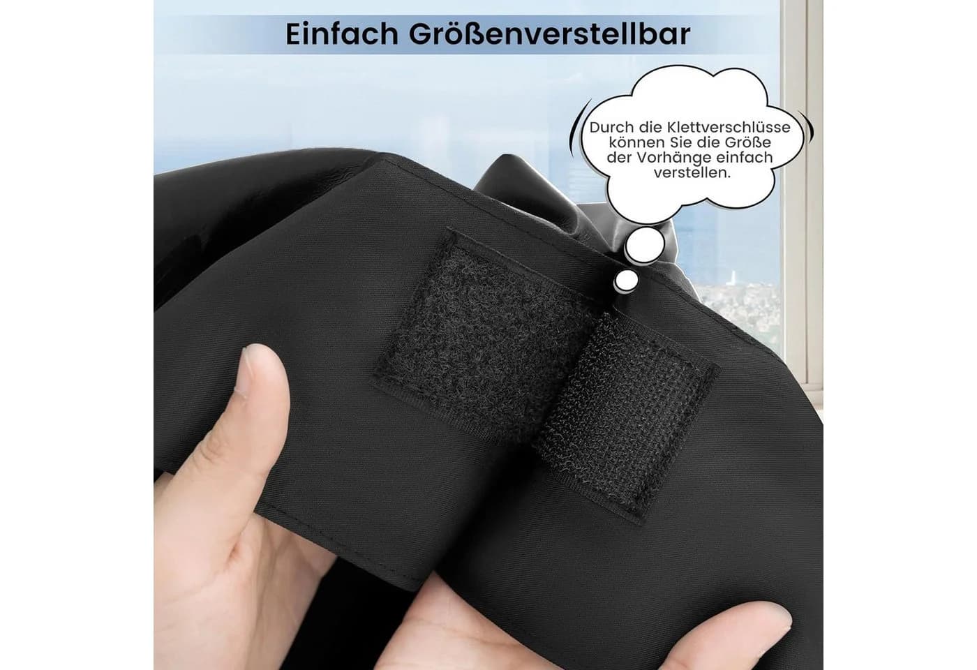 Verdunklungsrollo aus Polyester in Schwarz - Bild 5