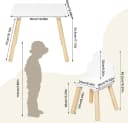 Woltu Kindersitzgruppe Weiß Kindertisch mit 2 Stühlen Bild 3