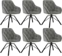 Woltu 4-Fußstuhl 6er Set Grau Samt Drehbar Esszimmerstuhl Bild 2