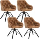 Woltu 4-Fußstuhl Set drehbar Braun Hellbraun Kunstleder Bild 2